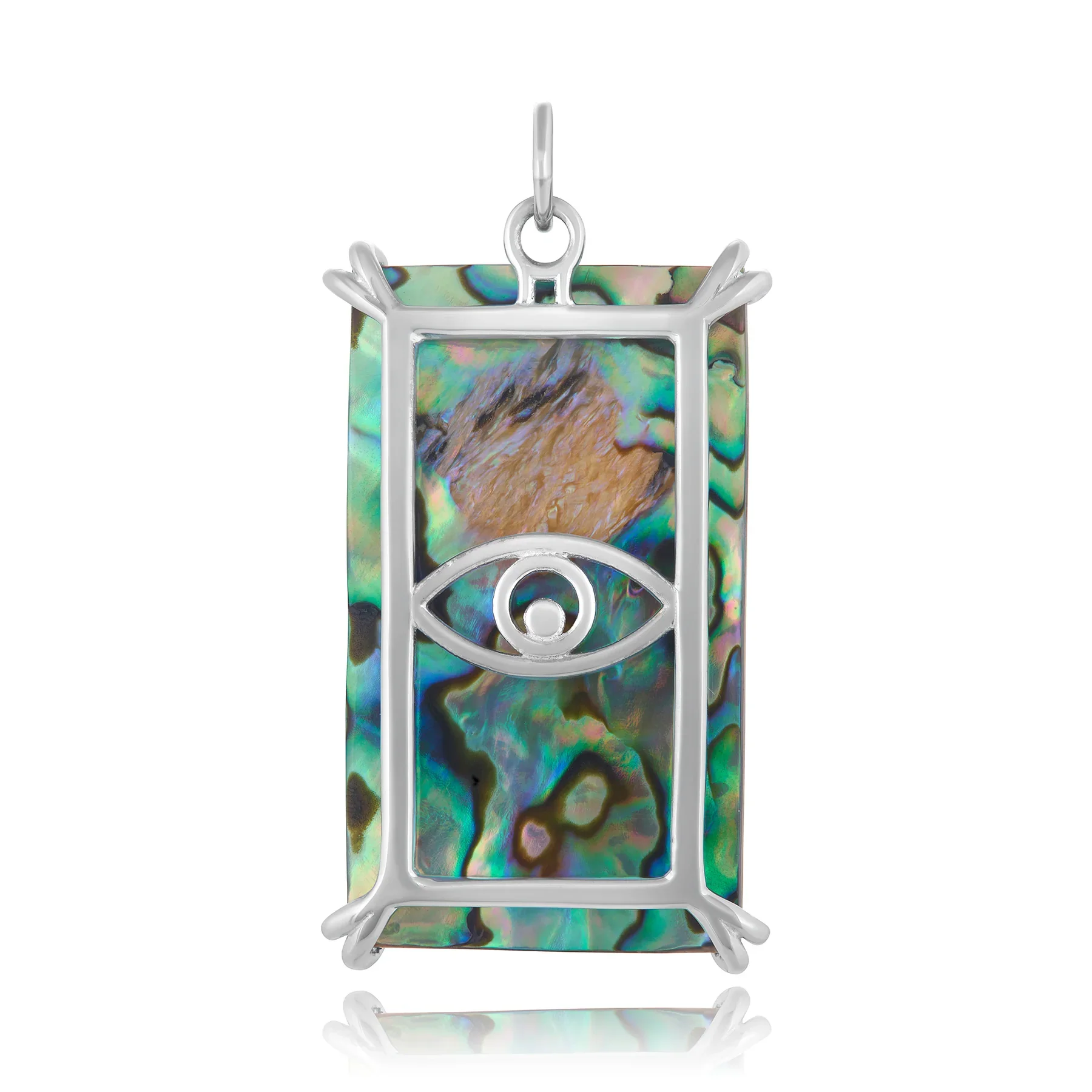 Abalone & Mother-of-Pearl Tarot Pendant - "Three of Swords" - Image 2
