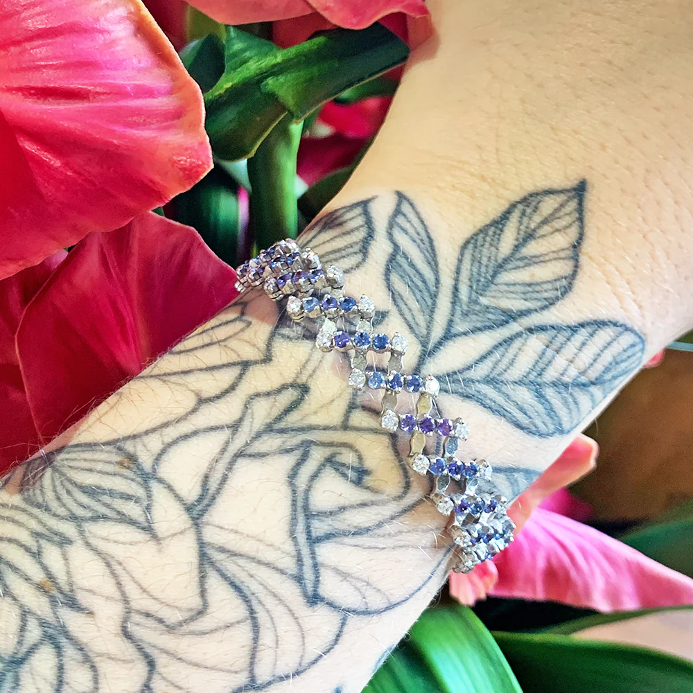 Exclusive Yogo Sapphire & Diamond Brevetto Expandable Ring-to-Bracelet - Image 5