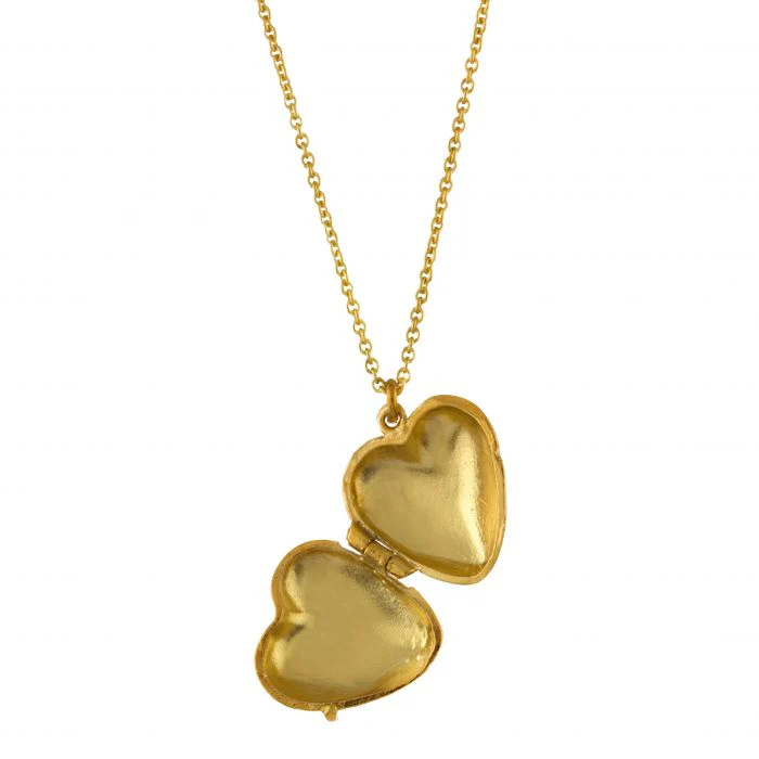 Gold Vermeil Heart Locket Necklace - "Victoriana Keepsake" - Image 4