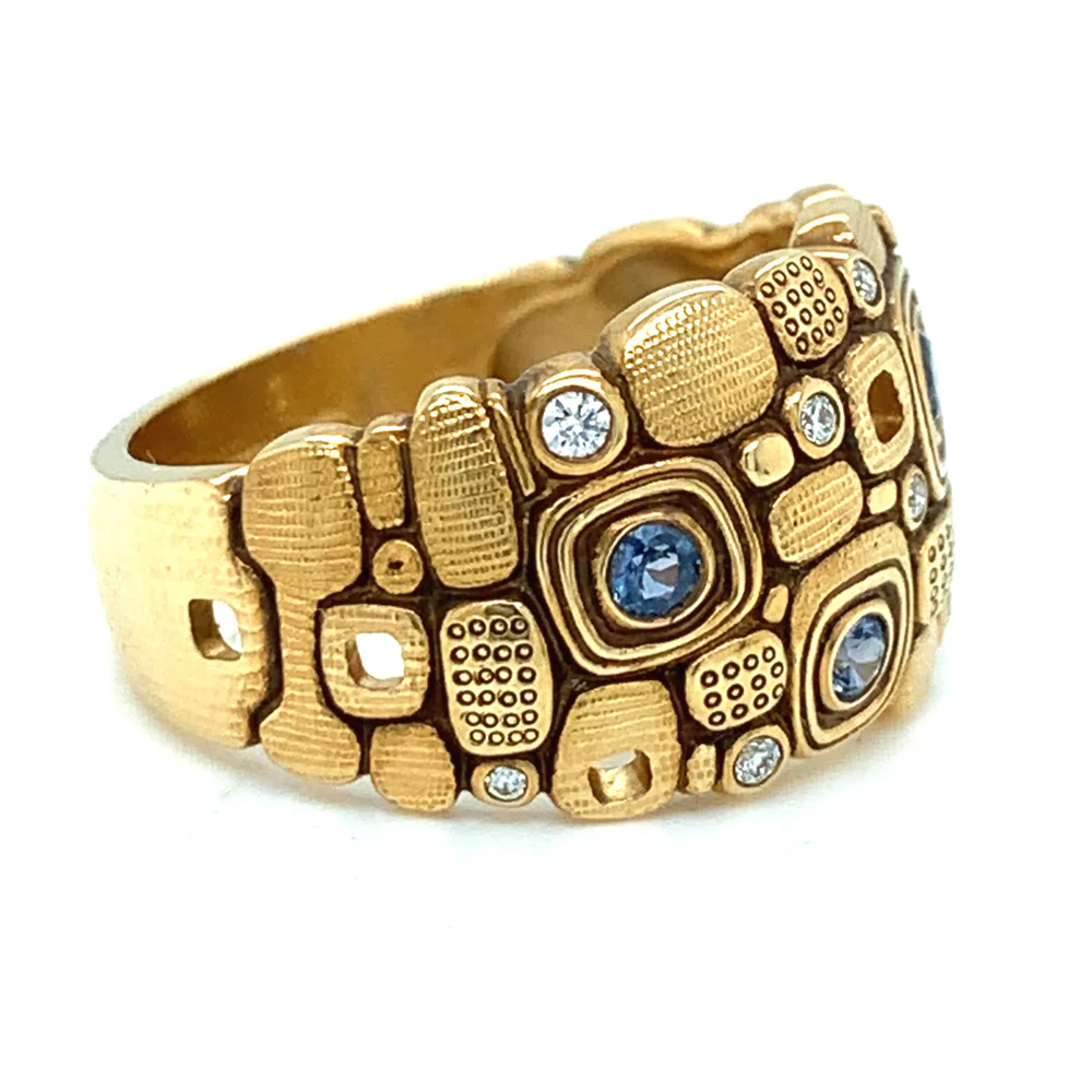 Yogo Sapphire Diamond Ring- "Little Windows" - Image 4