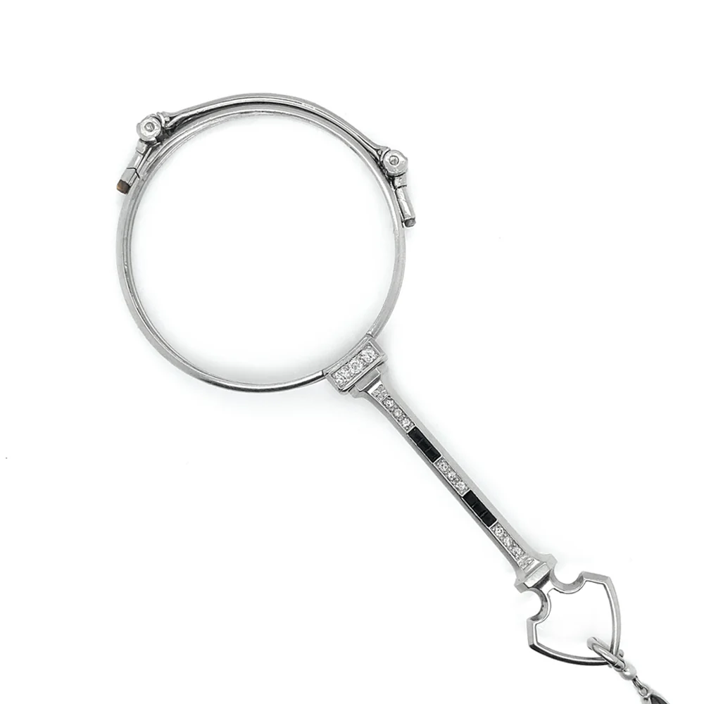Antique Diamond, Onyx, and Platinum Lorgnette - Image 3