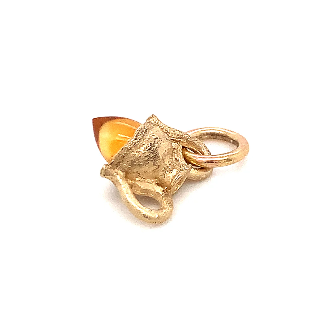 Citrine & Yellow Gold Pendant - "Citrine Amphora" - Image 3