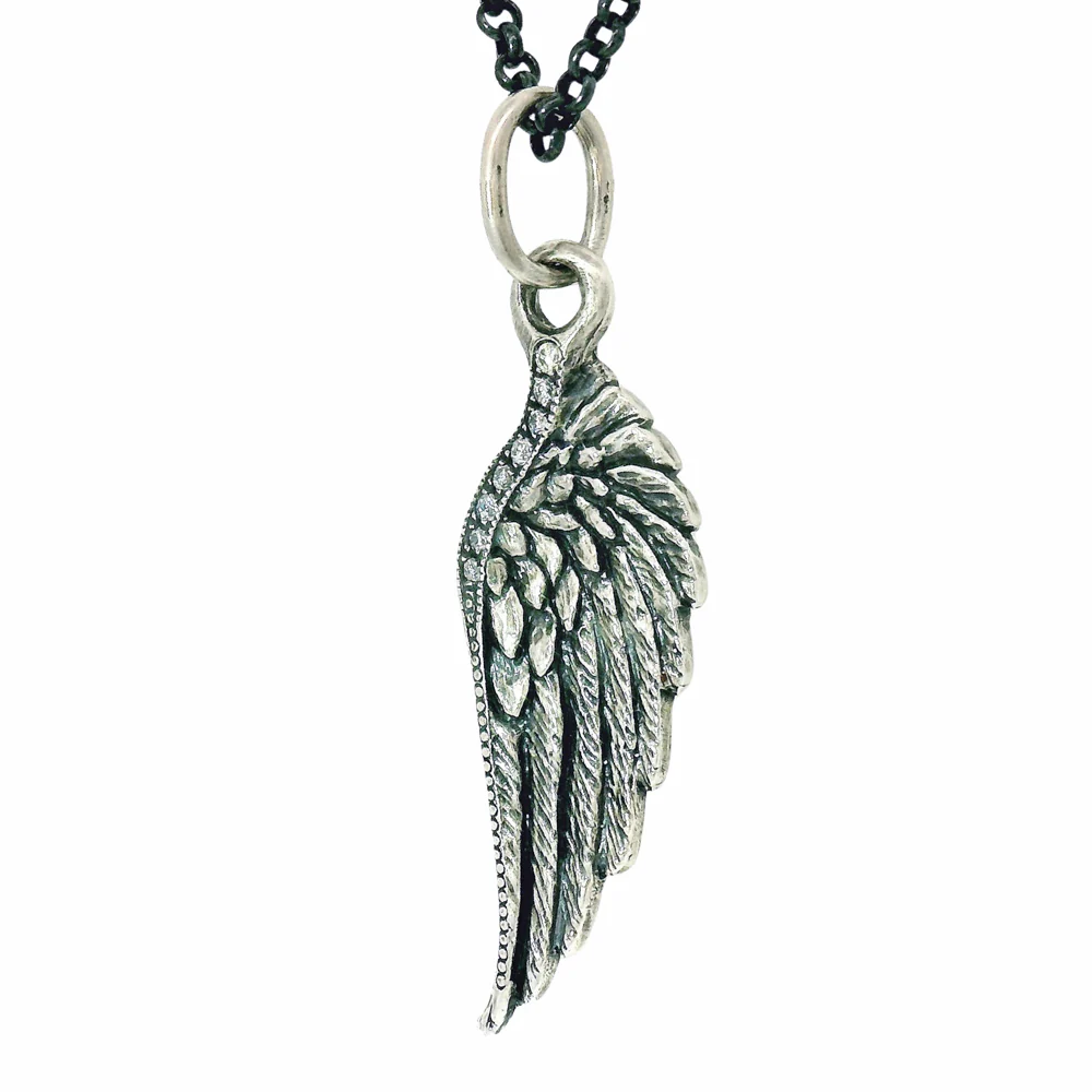 Designer Winged Charm in Sterling Silver - "Amare" - Image 4