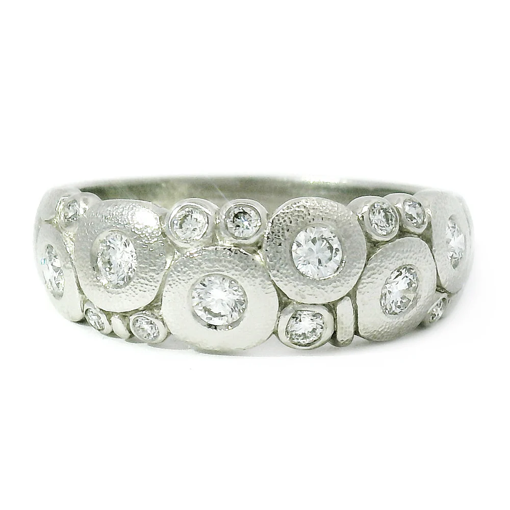 Diamond & Platinum Domed Ring - "Candy"