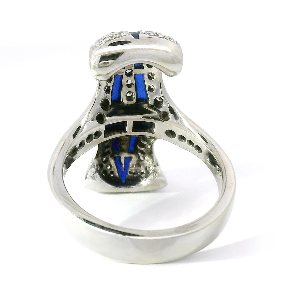 Diamond Ring with Plique-à-Jour Enamel - "Bedazzled" - Image 6
