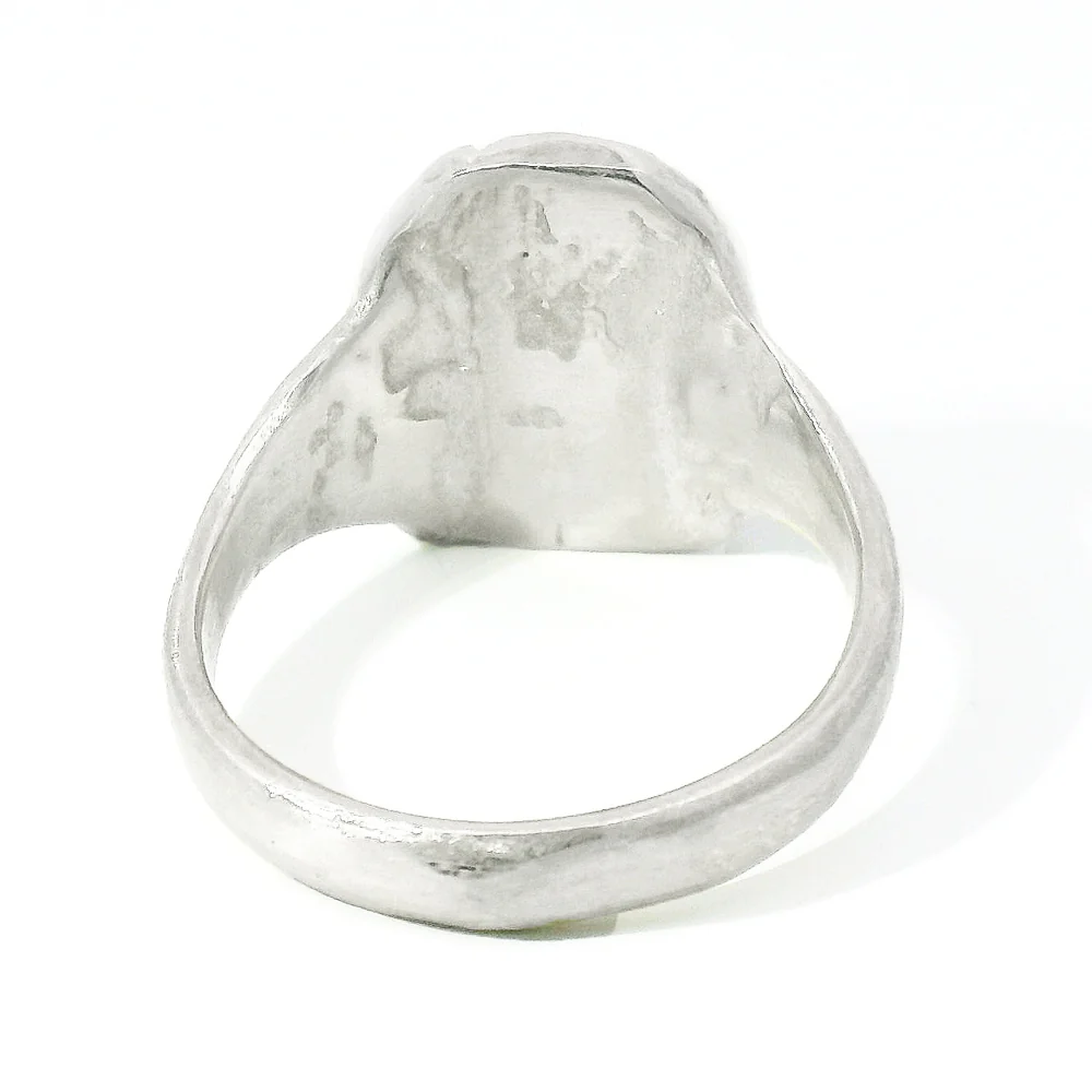 Sapphire & Diamond Sterling Silver Ring - "Runes" - Image 3