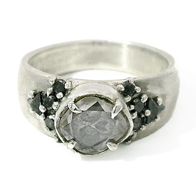 Diamond & Sterling Silver Skull Ring - "Encasement"