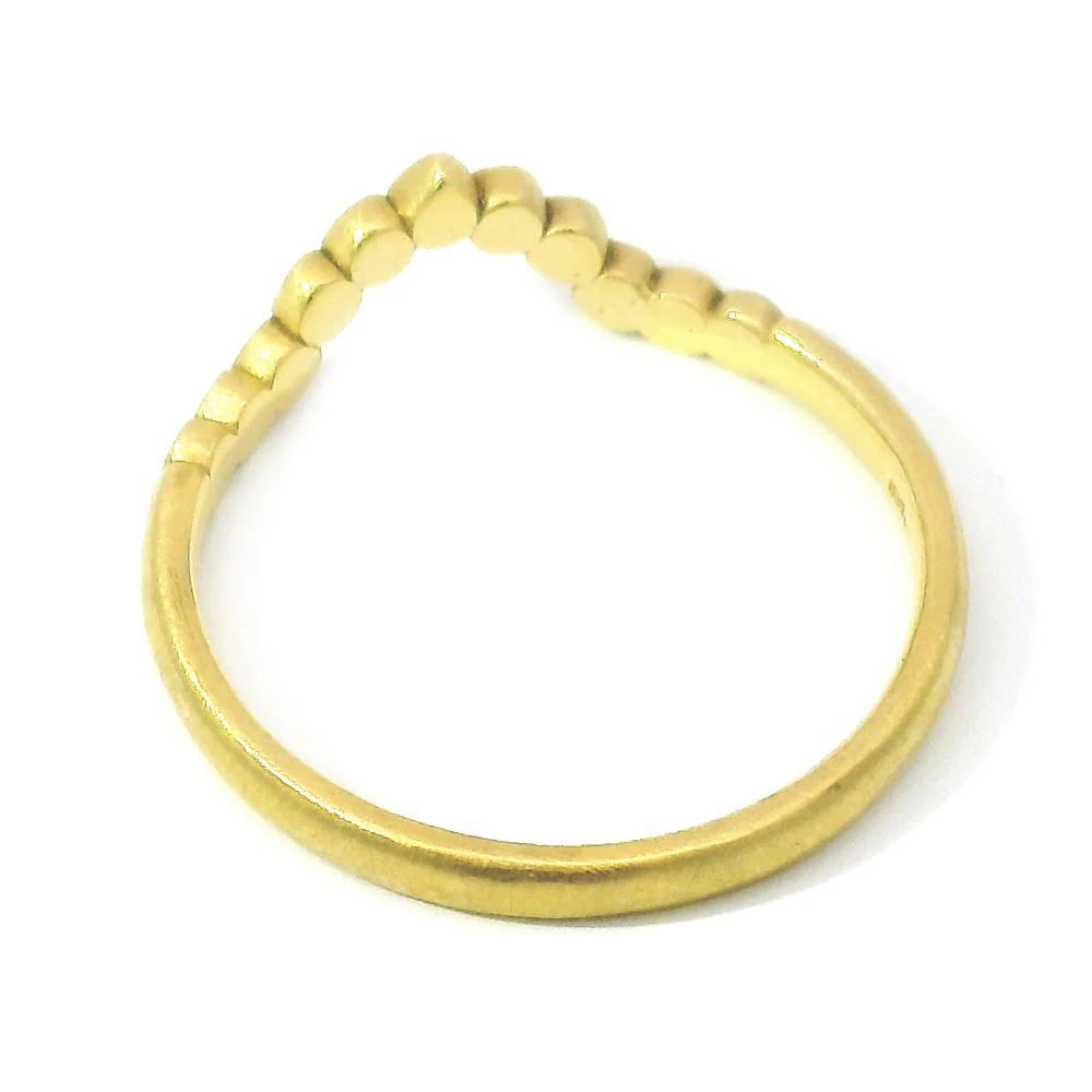 Diamond & Yellow Gold Nesting Band - "Pointed River Rocks" - Image 5