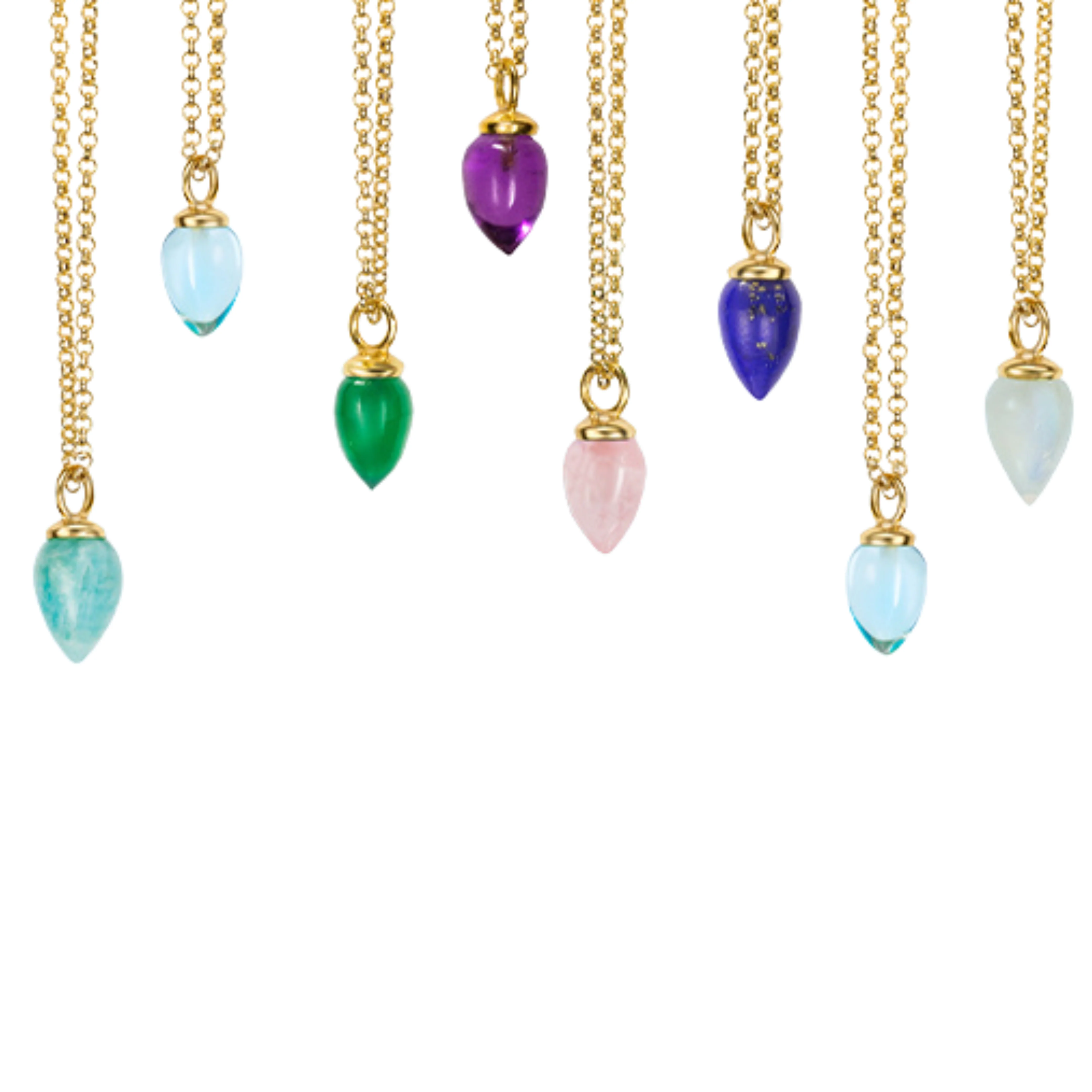 Gold Vermeil Rose Quartz Necklace - "Pendulum" - Image 3