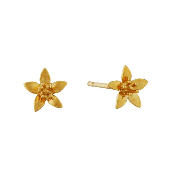 Gold Vermeil Stud Earrings - "Lemon Blossoms" - Image 3