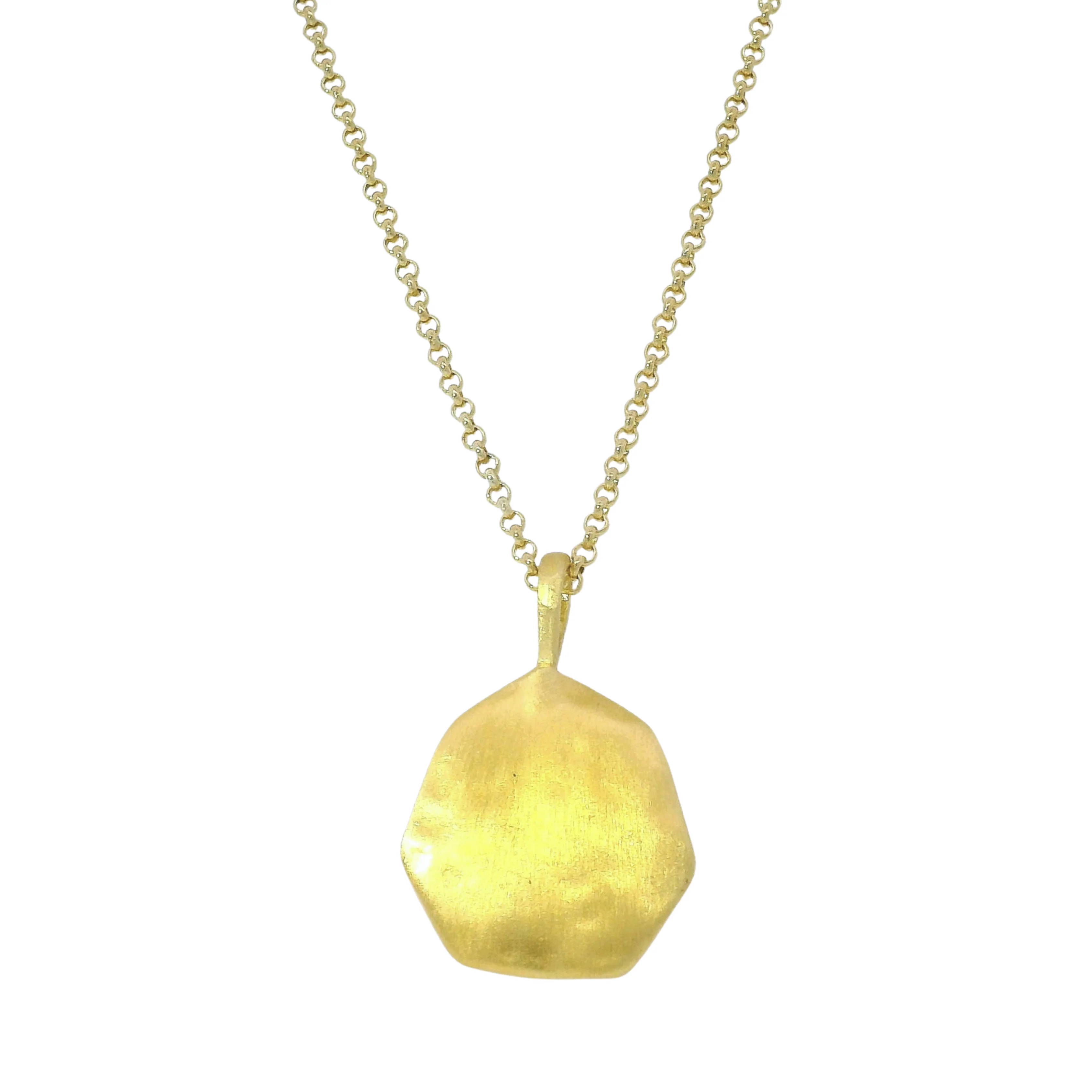 Gold Vermeil Hammered Necklace - "Essential" - Image 3