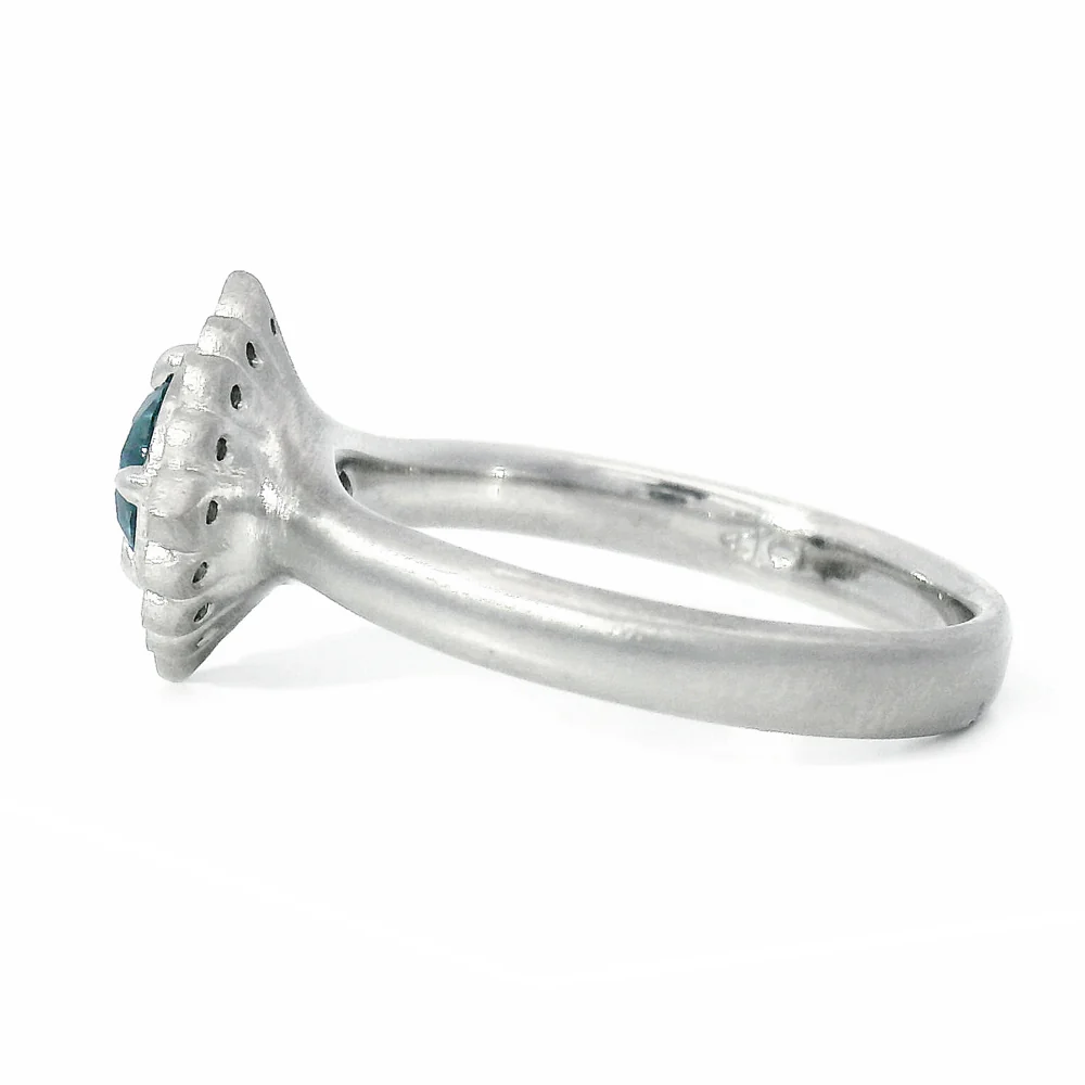 Montana Sapphire Platinum Ring "Flame" - Image 3