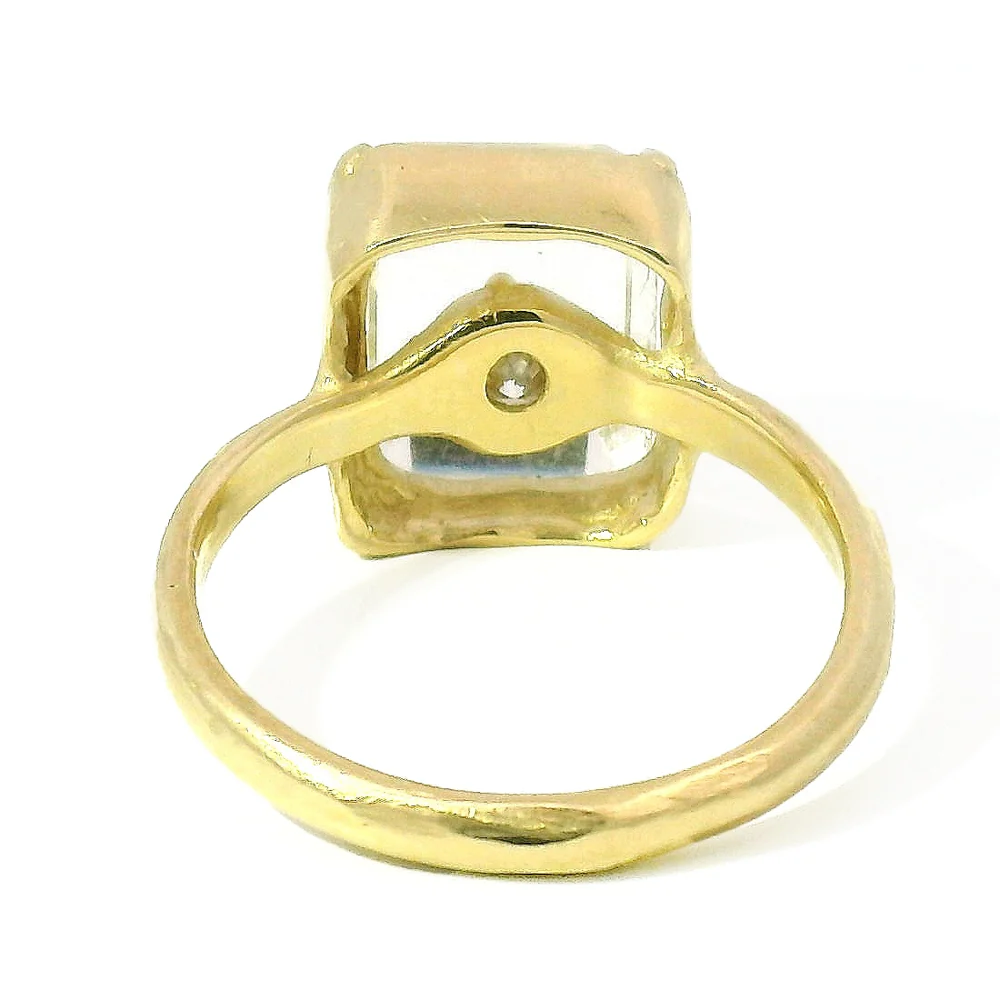 Diamond & Rock Crystal Fashion Ring - "Mirrored Treasure" - Image 3
