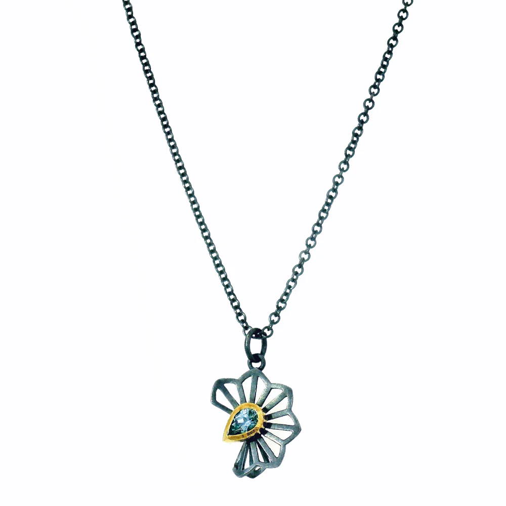 Pear Shaped Montana Sapphire Necklace - "Blue Hyacinth"
