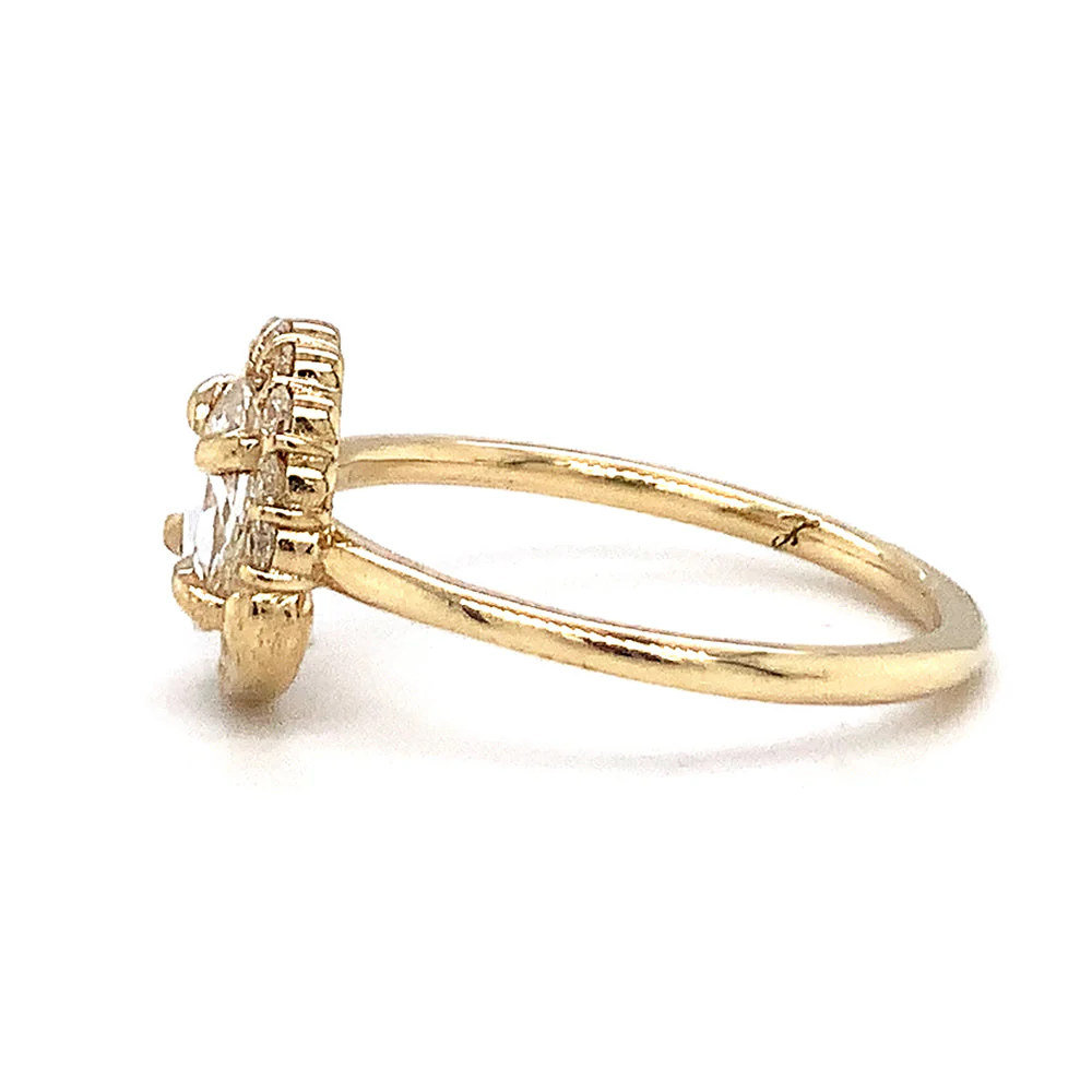 Rosecut Diamond & Yellow Gold Engagement Ring - "Renoir" - Image 4