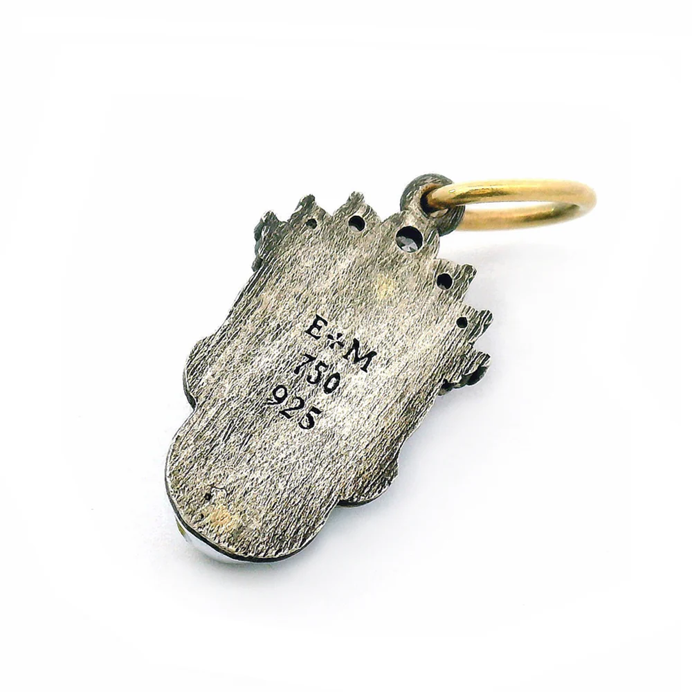 Handcrafted Skull Pendant Necklace with Diamond Tiara - "Corona Memento" - Image 3