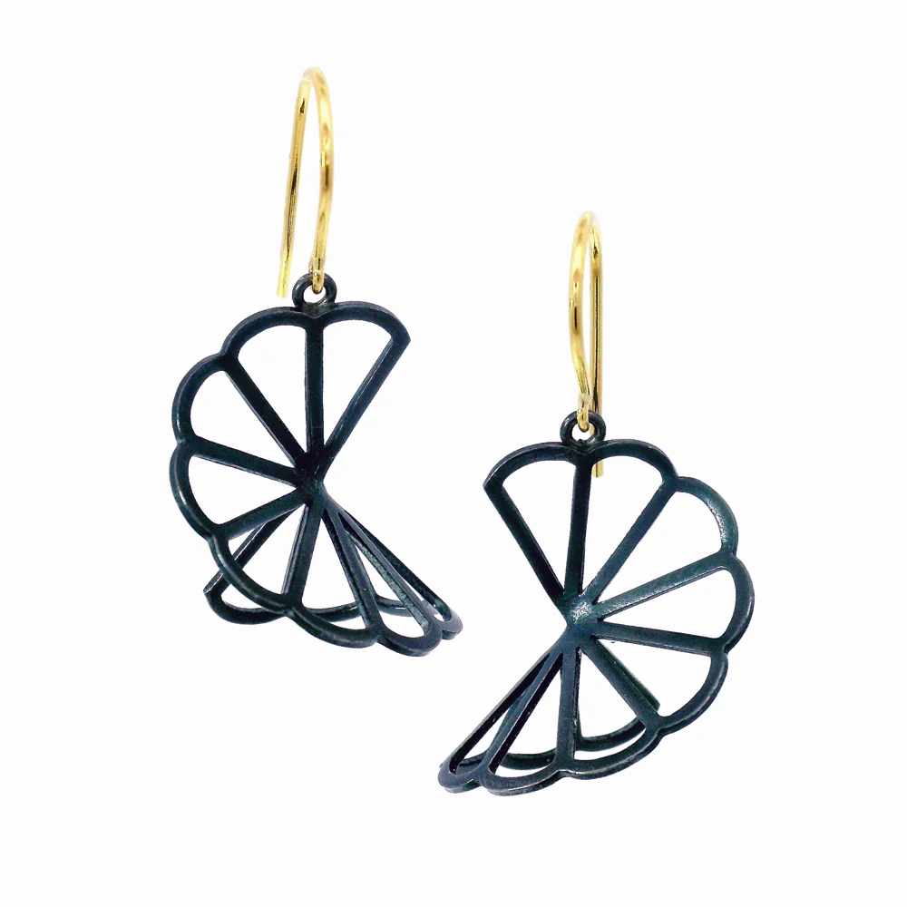 Sterling Silver & Yellow Gold Cloud Earrings - "Nimbus"