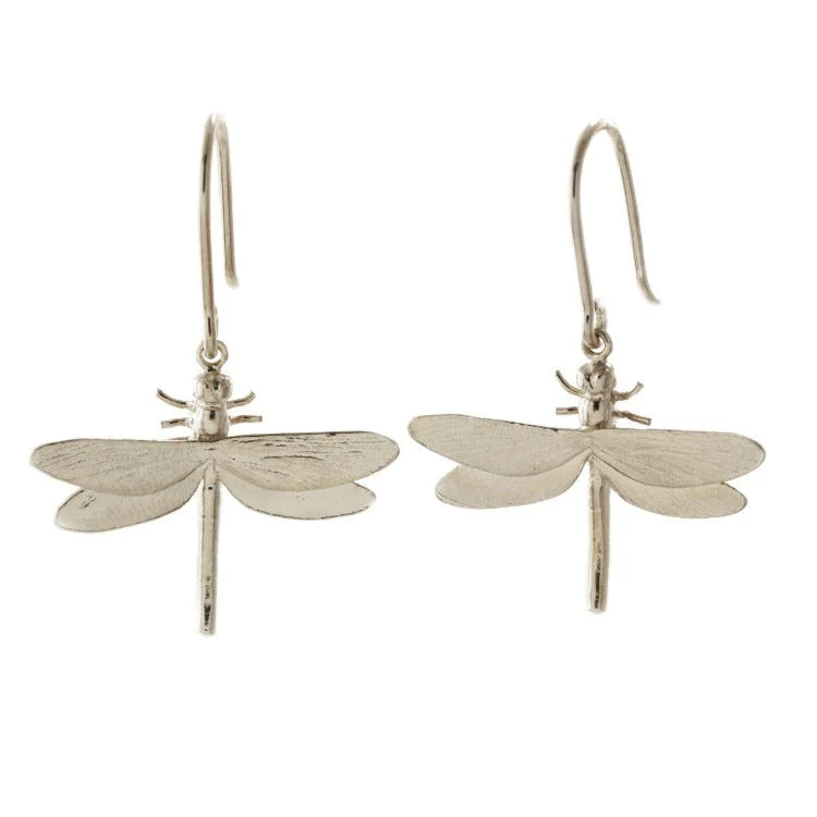 Sterling Silver Hook Earrings - "Dragonfly"