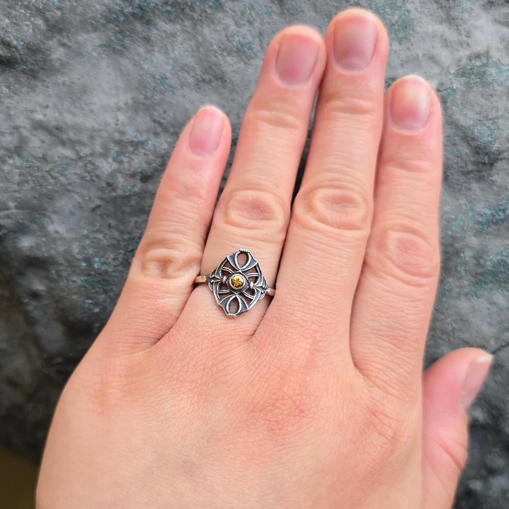 Montana Sapphire & Sterling Silver Ring - "Ember Noir" - Image 3
