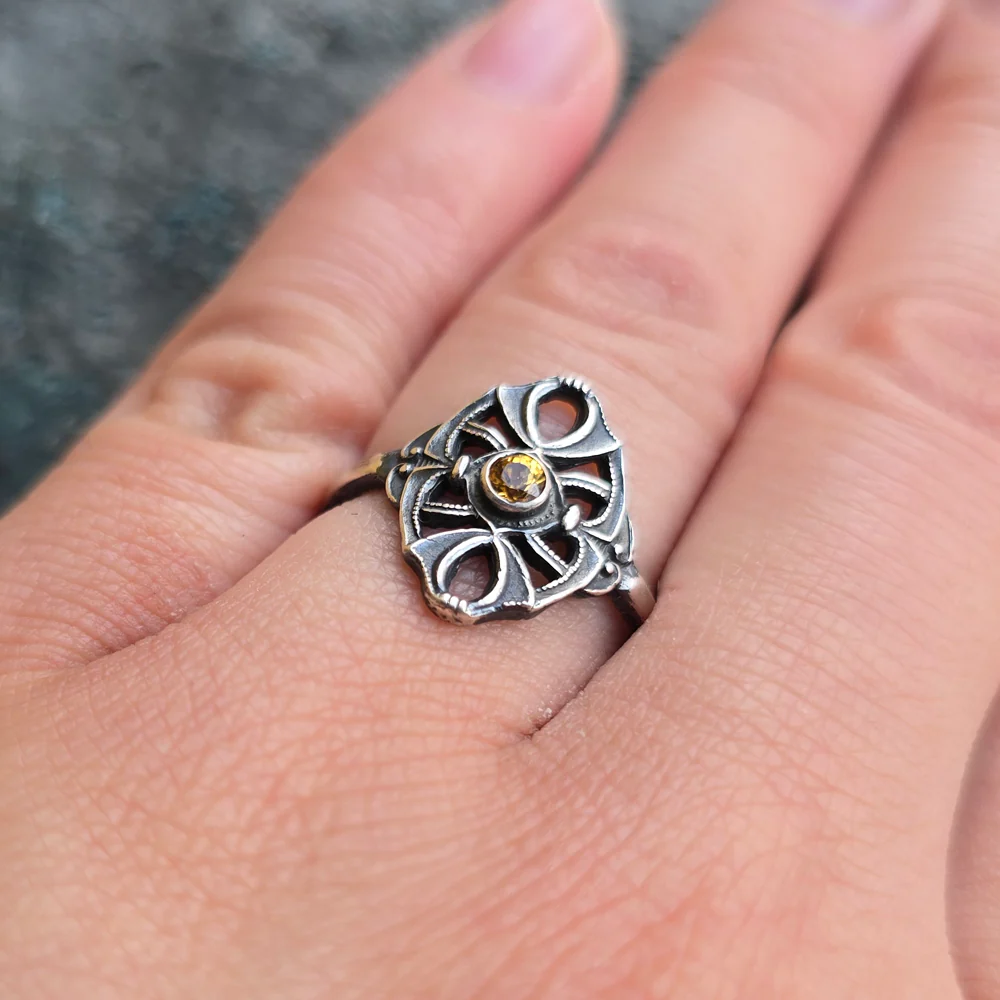 Montana Sapphire & Sterling Silver Ring - "Ember Noir" - Image 6