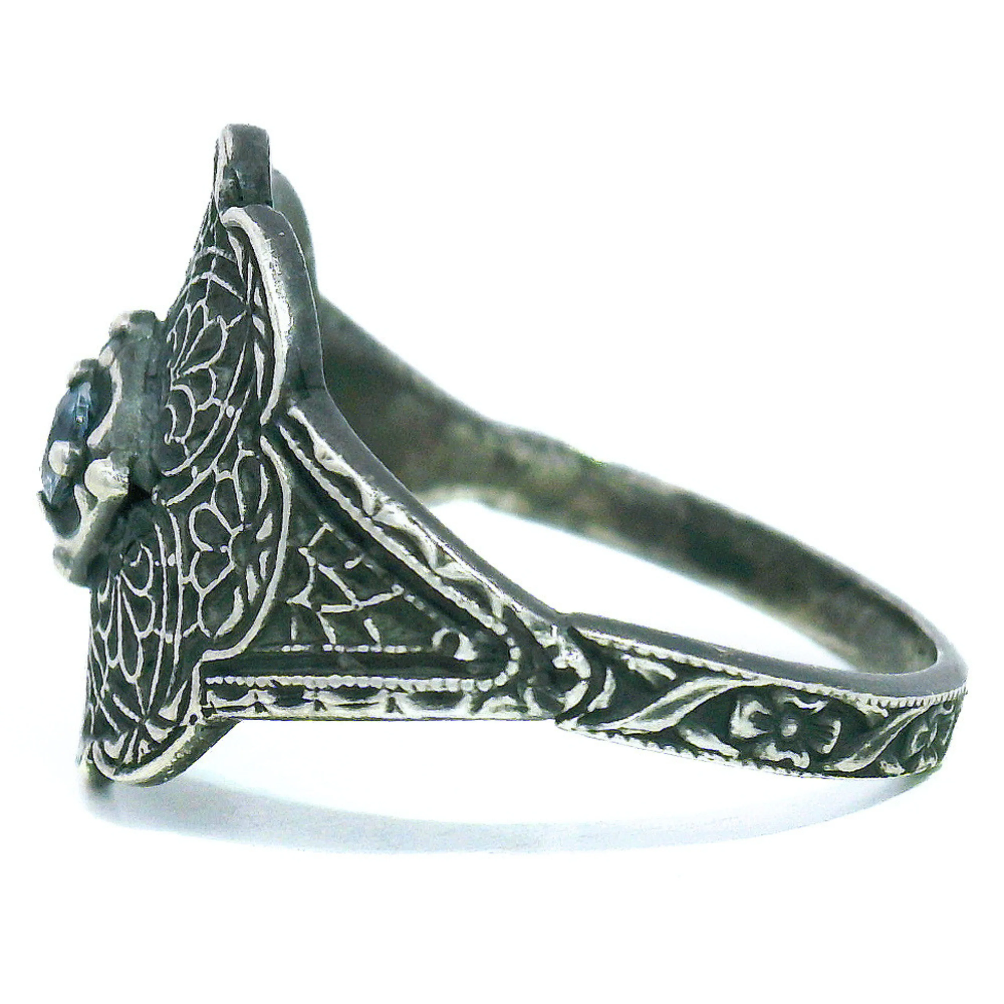 Montana Sapphire & Sterling Silver Ring - "Lace" - Image 4