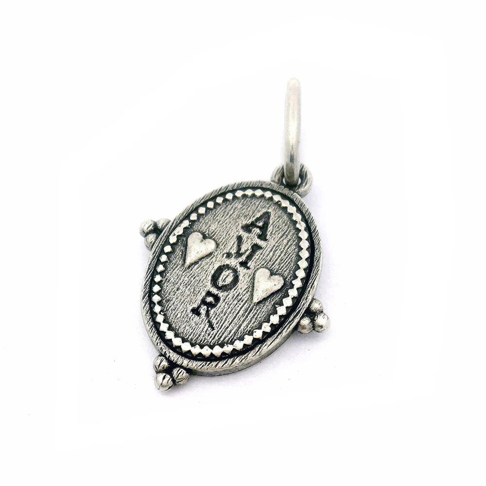 Sterling Silver Paw Print Charm Pendant - "Amor" - Image 2