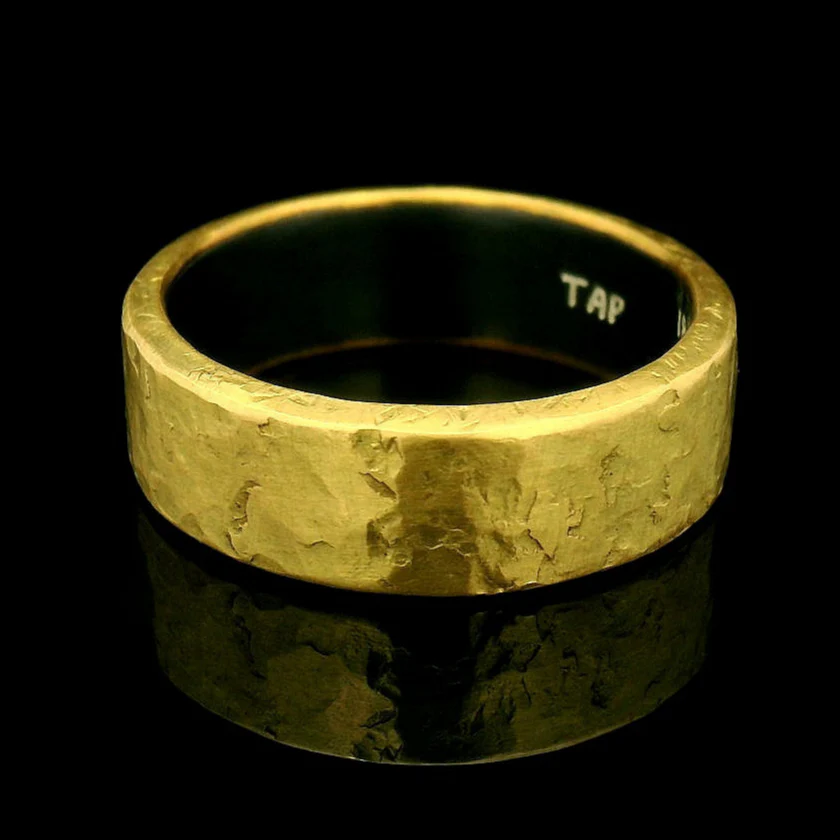 Yellow Gold & Sterling Silver Band - "Oro y Plata" - Image 2