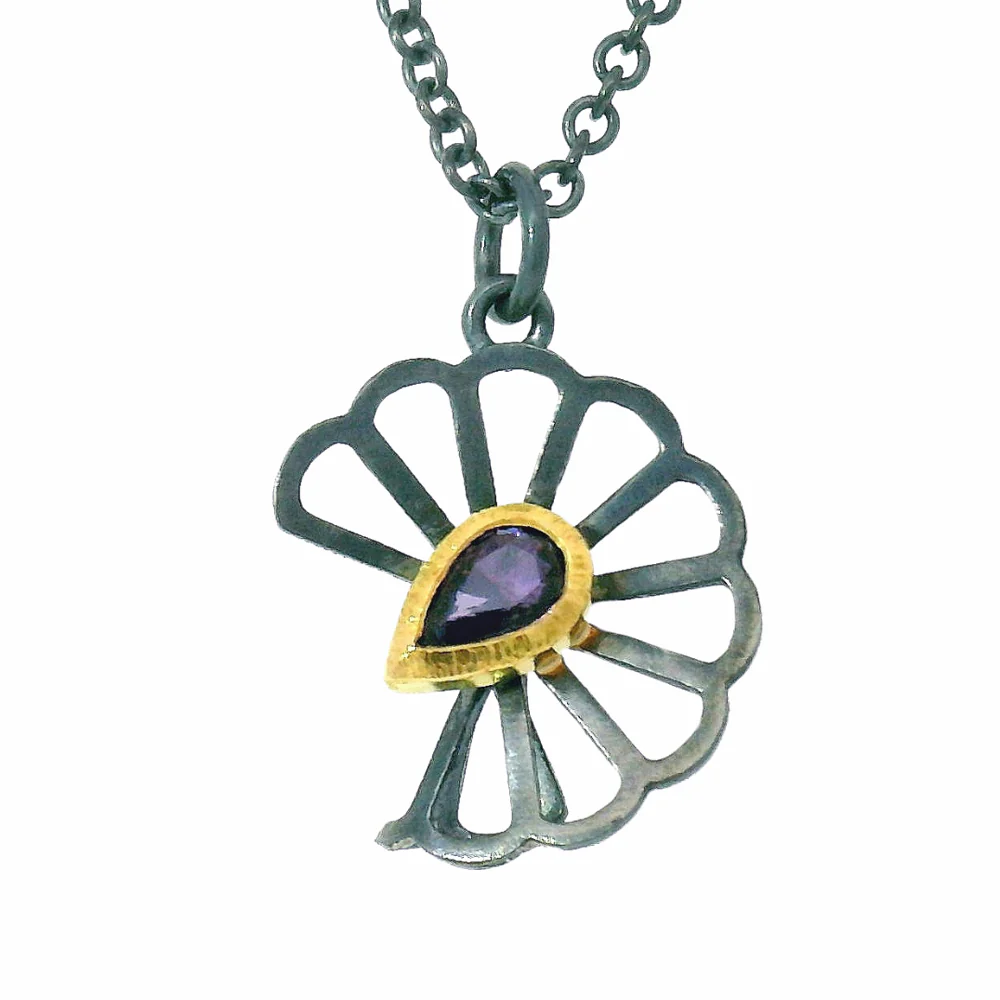 Yogo Sapphire Origami Necklace - "Petite Cloud Fold" - Image 2