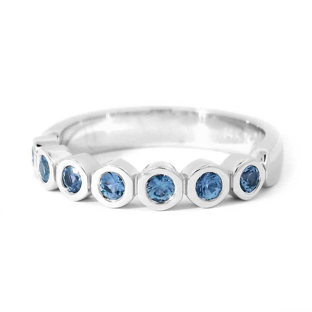 Yogo Sapphire & White Gold Band  - "Sweet Home Montana" - Image 2