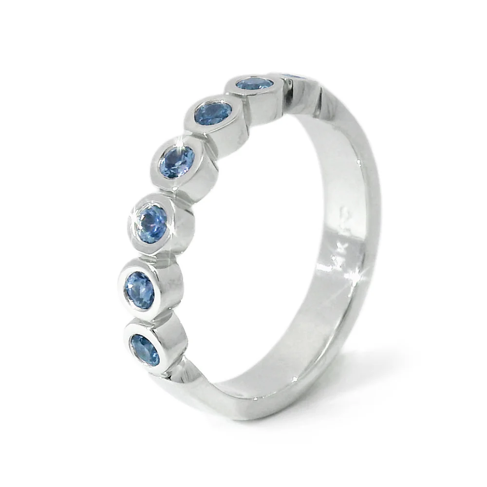 Yogo Sapphire & White Gold Band  - "Sweet Home Montana" - Image 4